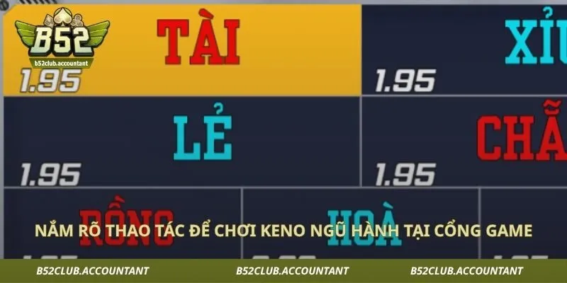 Nắm rõ thao tác để chơi keno ngũ hành tại cổng game