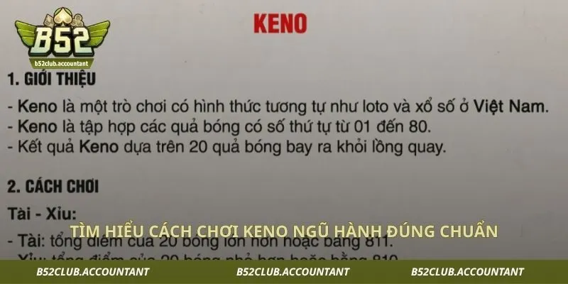 Tìm hiểu cách chơi keno ngũ hành đúng chuẩn